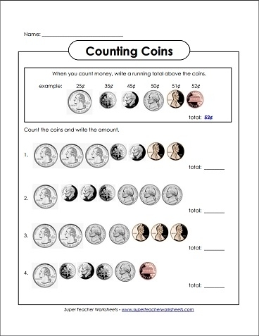 Counting Coins Worksheets Library