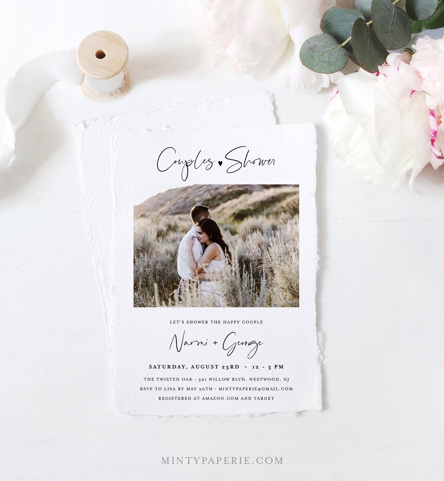 Couples Shower Invitation Template Printable Photo Wedding Shower 
