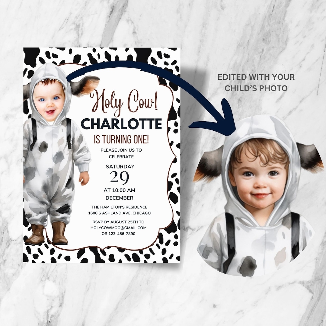 cow print invitation template free