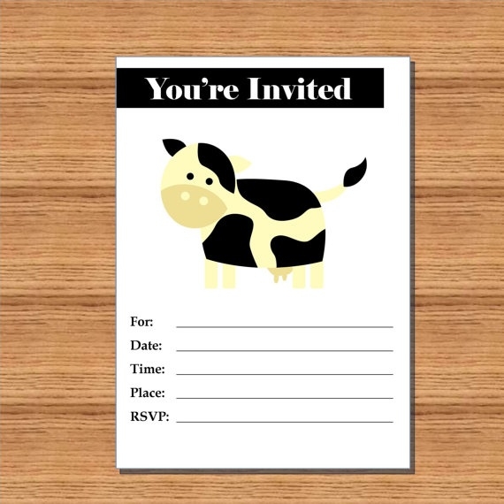 Cow Print Invitation Template Free Printable Calendars AT A GLANCE