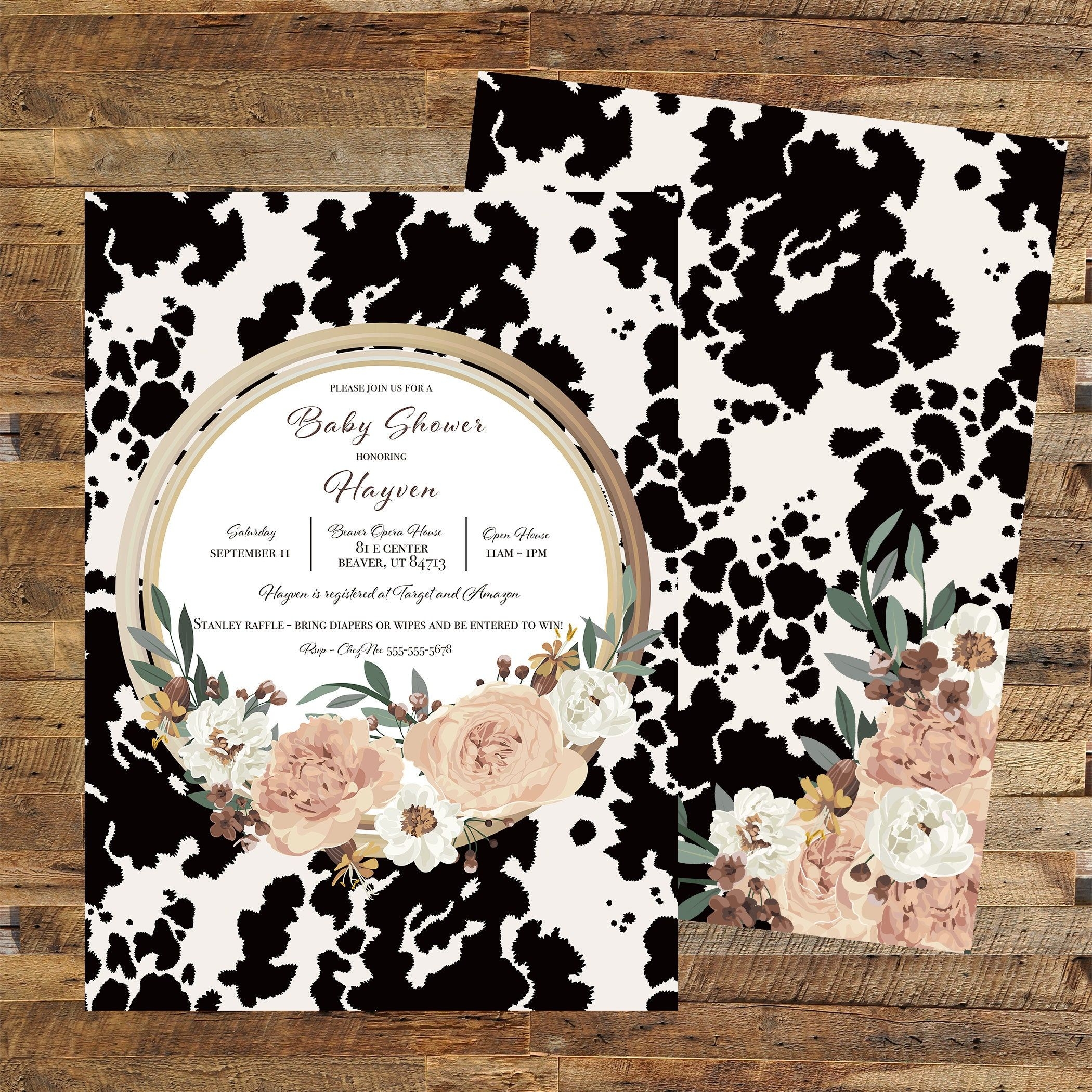 Cow Print Invitation Template Free Printable Calendars AT A GLANCE