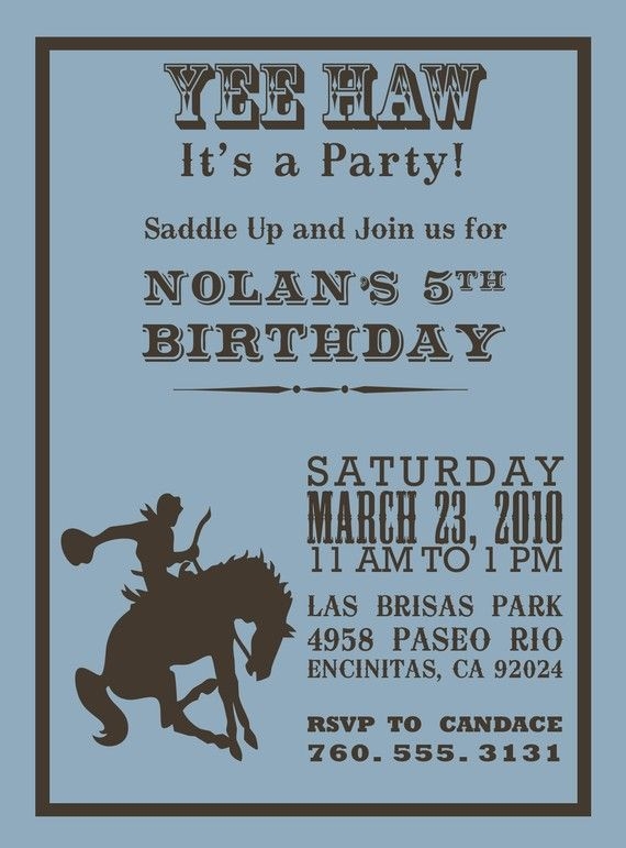 cowboy party invitation templates free