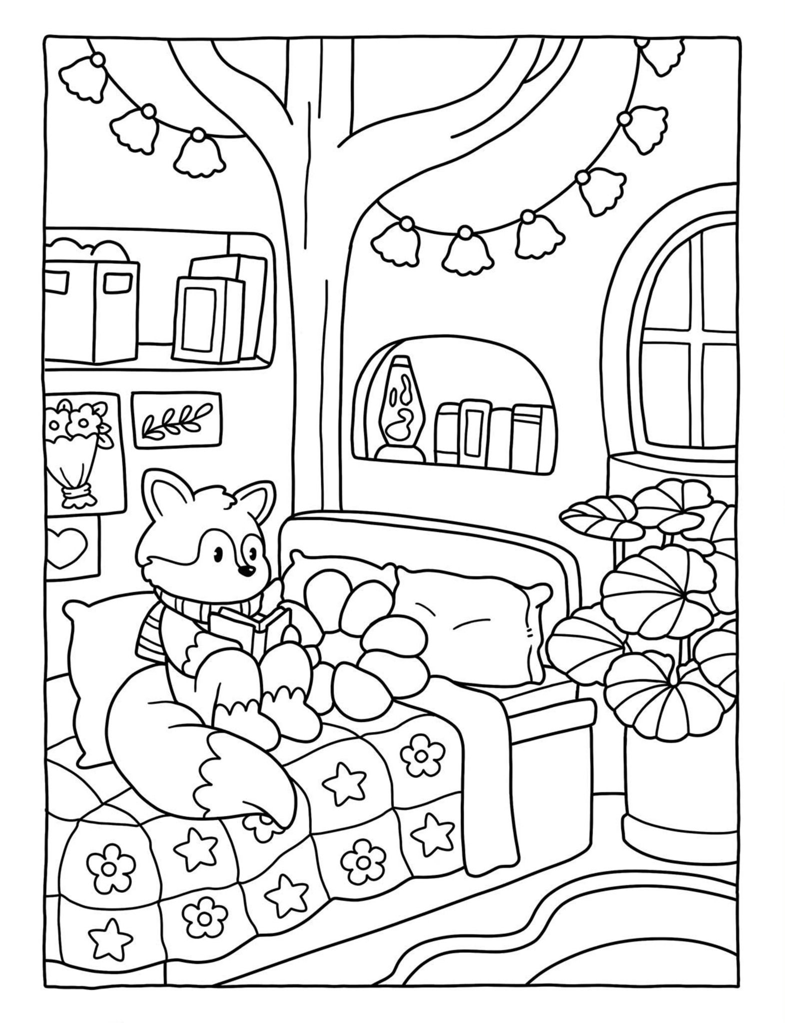 Cozy Spaces Cute Animal Corners Coloring Book By Coco Wyo 18