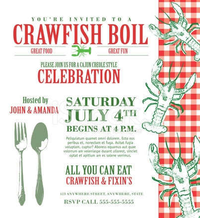 Crawfish Boil Invitation Design Template Stock Photo Royalty Free