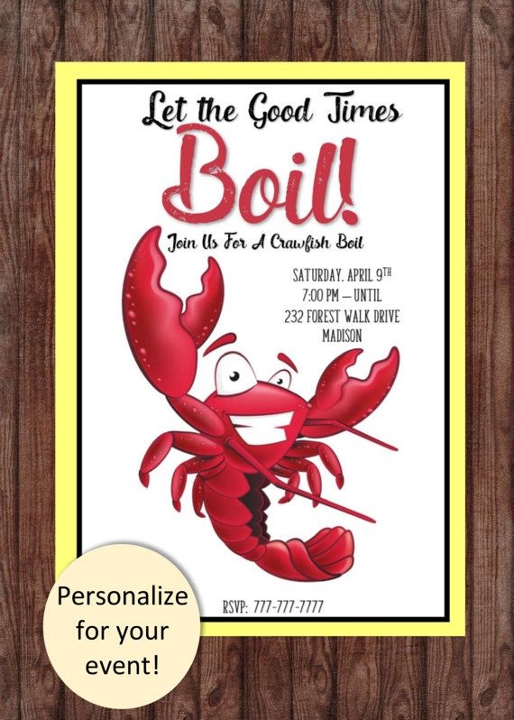 crawfish boil invitation template