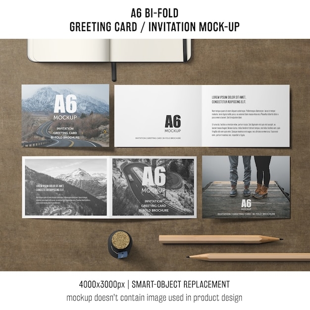 Creative A6 Bi fold Invitation Card Template Free PSD File