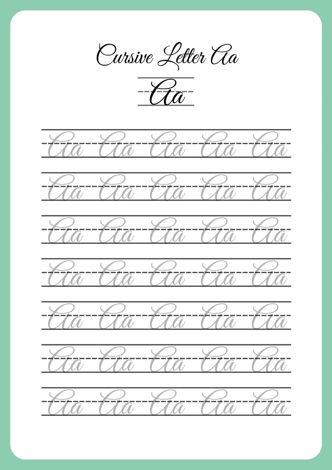 Cursive Worksheet Generator