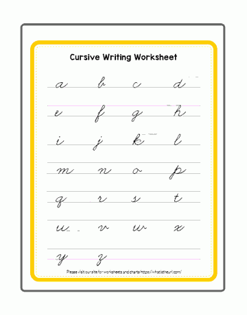 Cursive Writing A To Z Capital Letters Worksheet Printable Pdf 