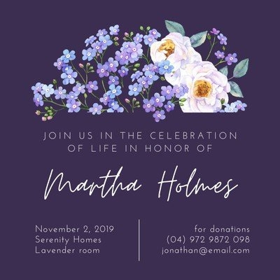 Customize Free Elegant Funeral Invitations Templates Canva Intended 