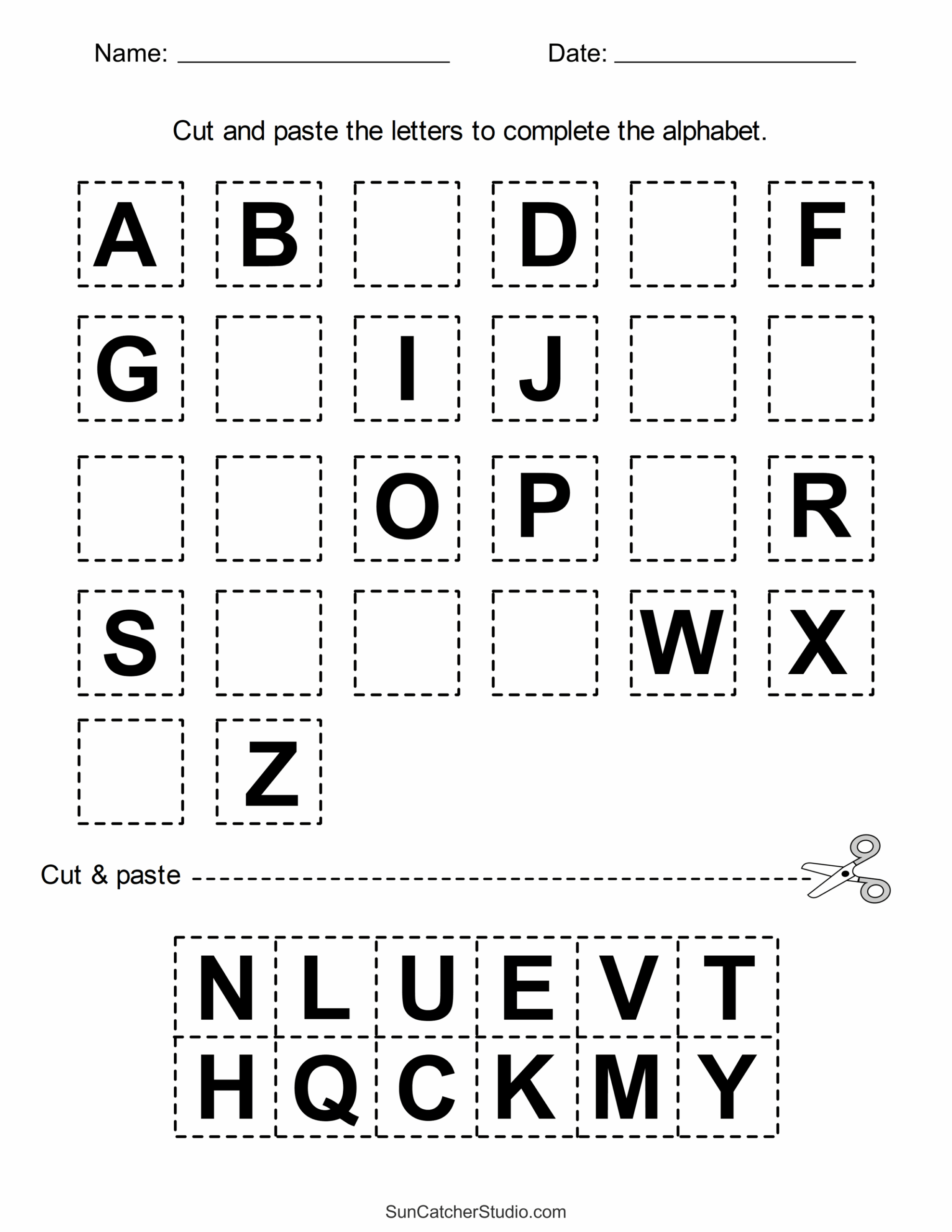 cut and paste preschool worksheets