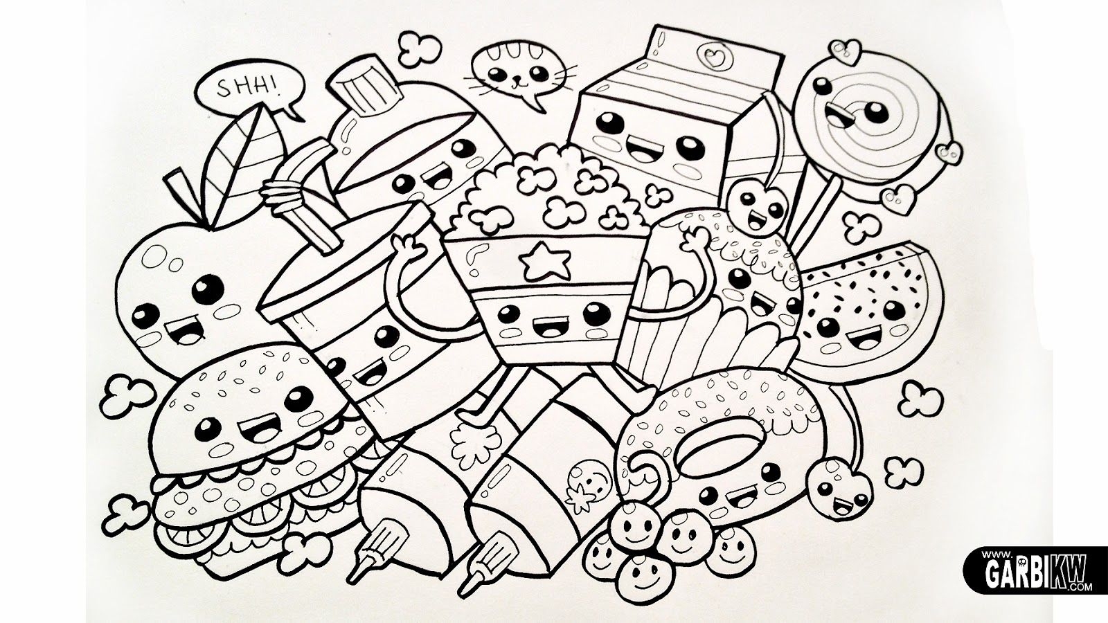 Cute Coloring Pages Of Kawaii Coloring Home