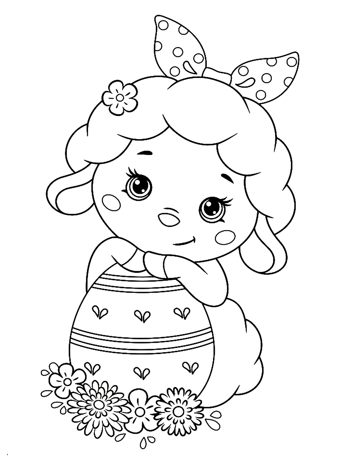 Cute Easter Lamb Coloring Page Free Printable Coloring Pages