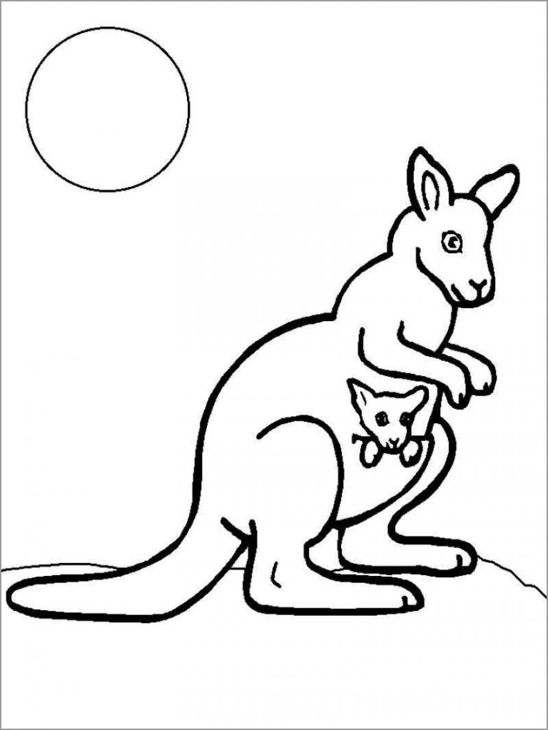 Cute Kangaroo Coloring Pages ColoringBay