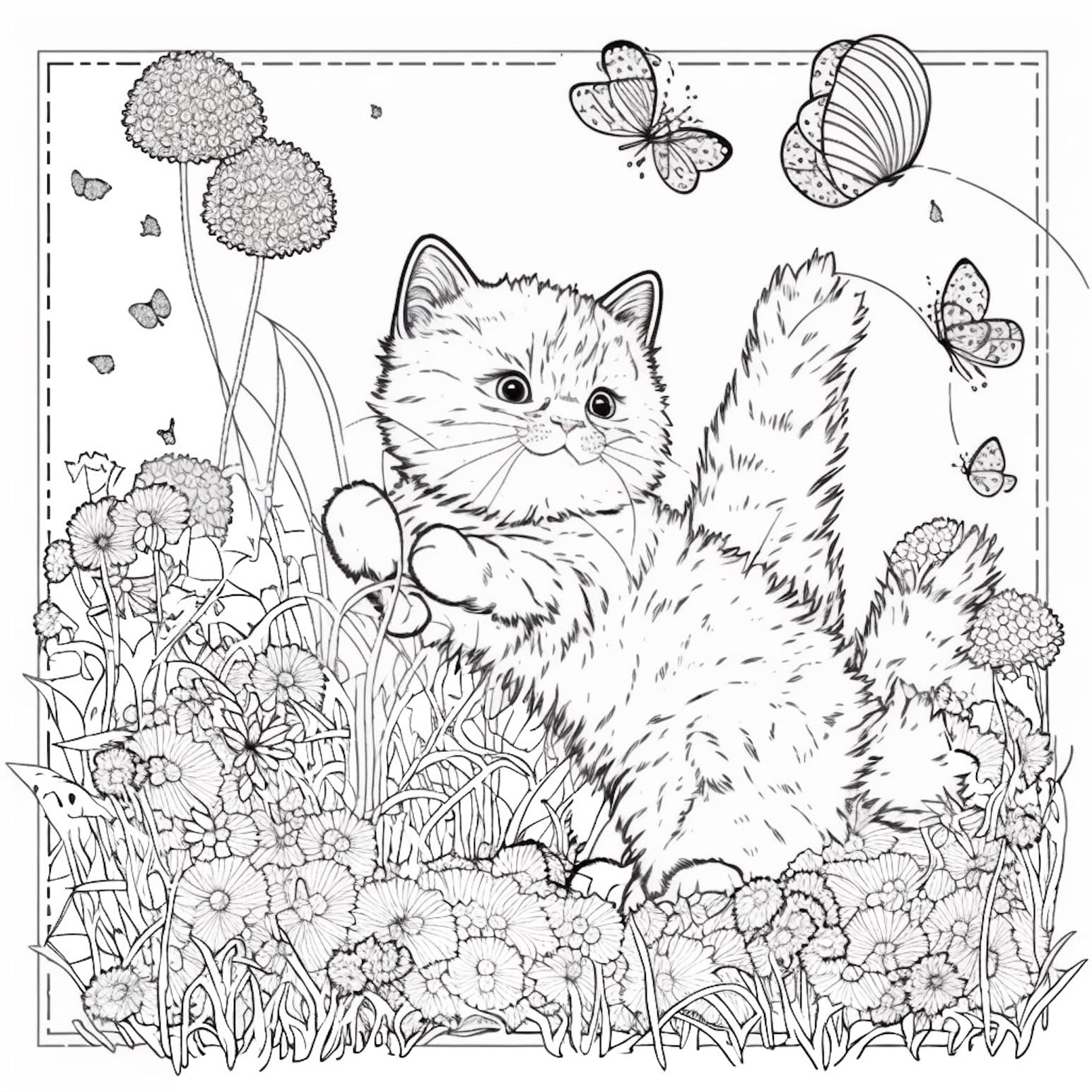 Cute Kitten Color Page Kittens Fluffy Iheartcraftythings Curiously