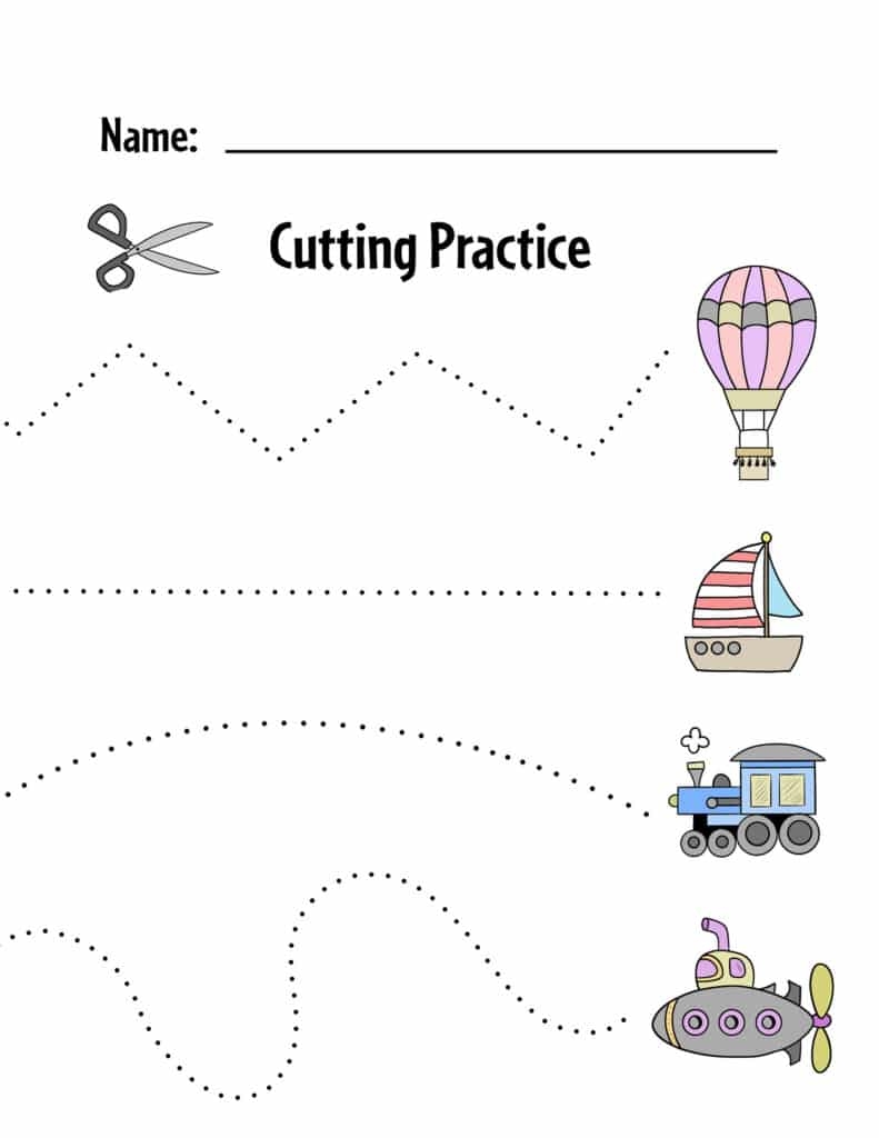 Cutting Practice Worksheets For Kids Free Printable Activity