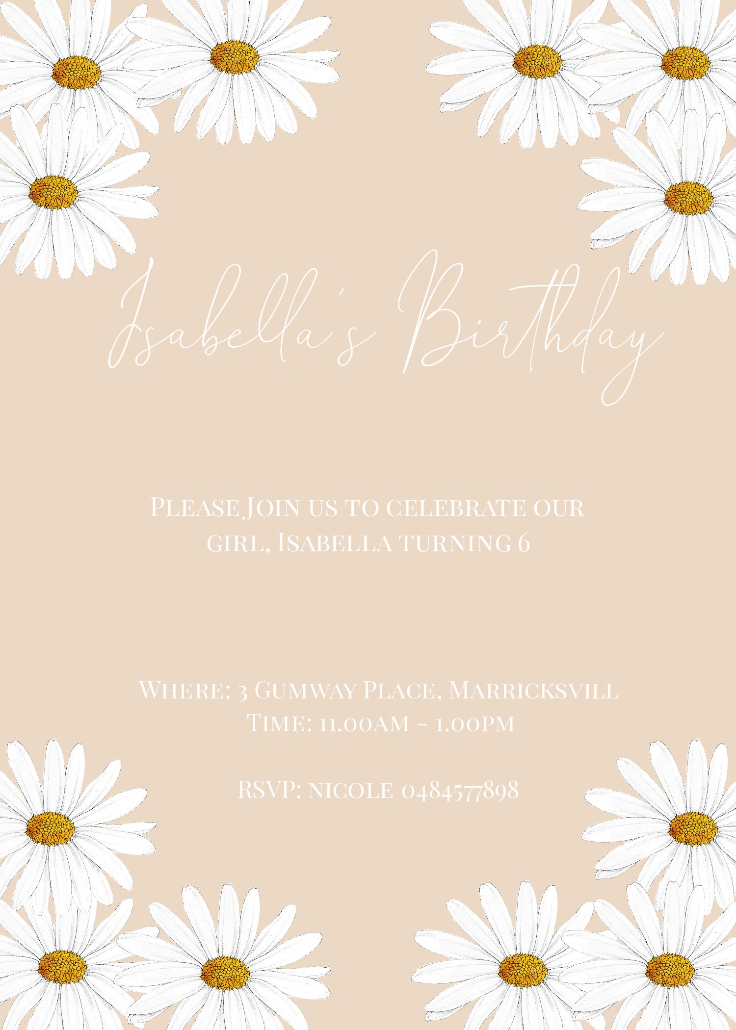 daisy invitation template