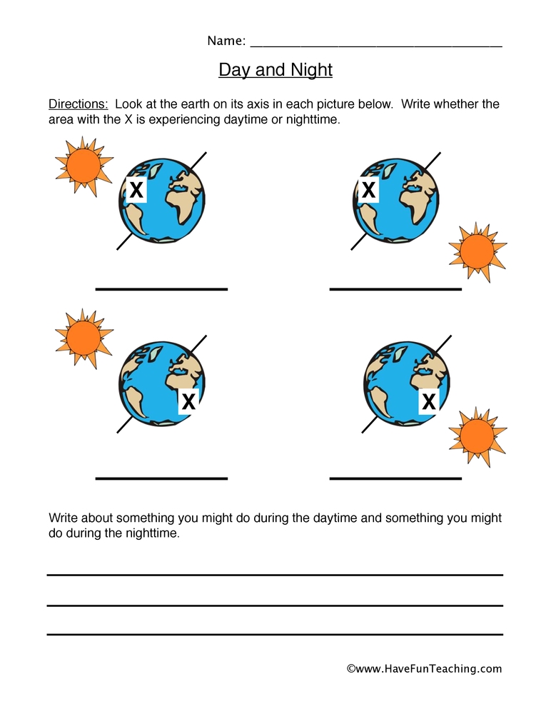 Day And Night Worksheet By Teach Simple