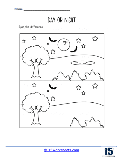 printable day and night worksheet pdf