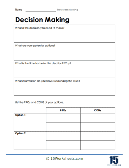 decision making worksheet