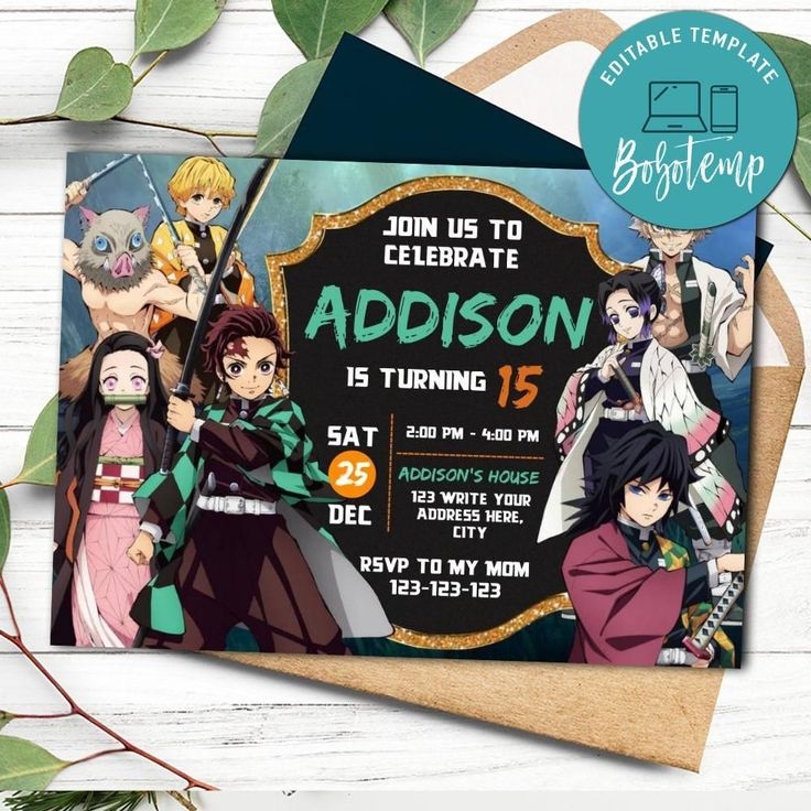 demon slayer invitation template free