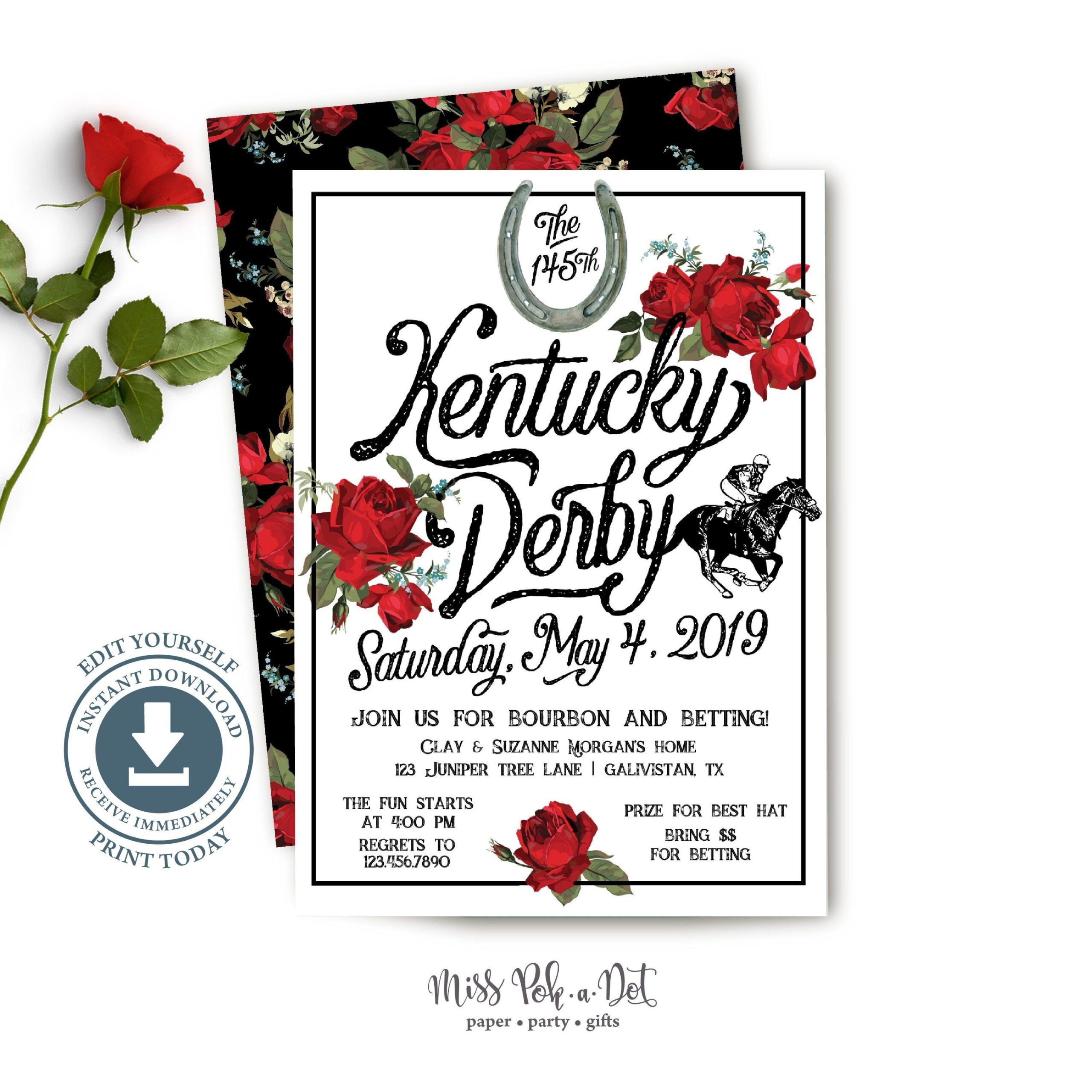 Derby Party Invitation Templates Free Printable Word Searches