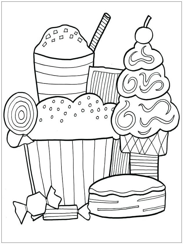Dessert Coloring Pages