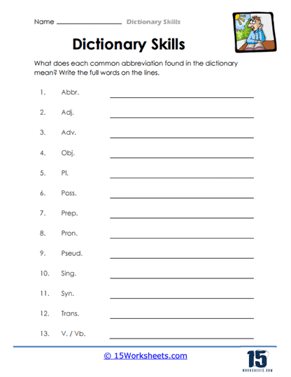 Dictionary Skills Worksheets Worksheets Library