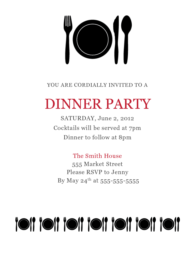 Dinner Party Invite Template