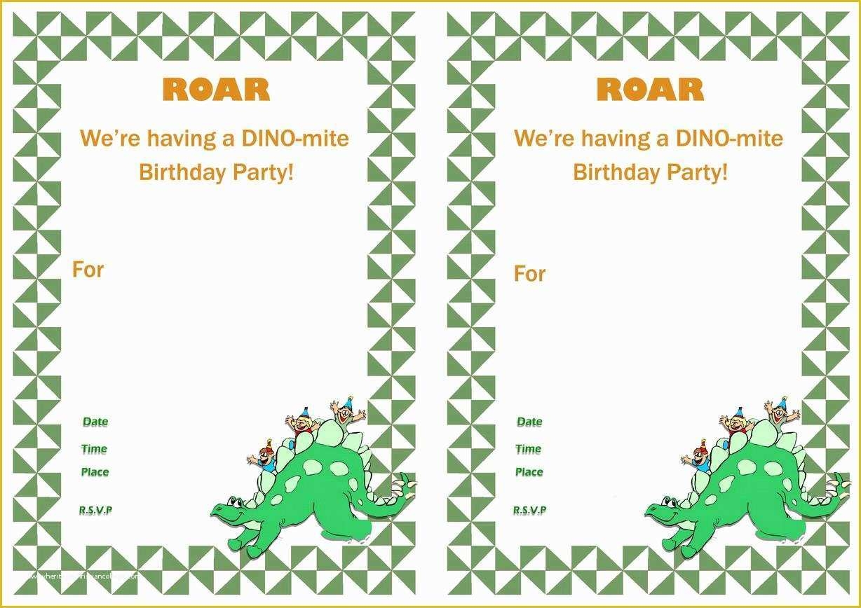 Dinosaur Birthday Invitation Template Free Of 17 Dinosaur Birthday 