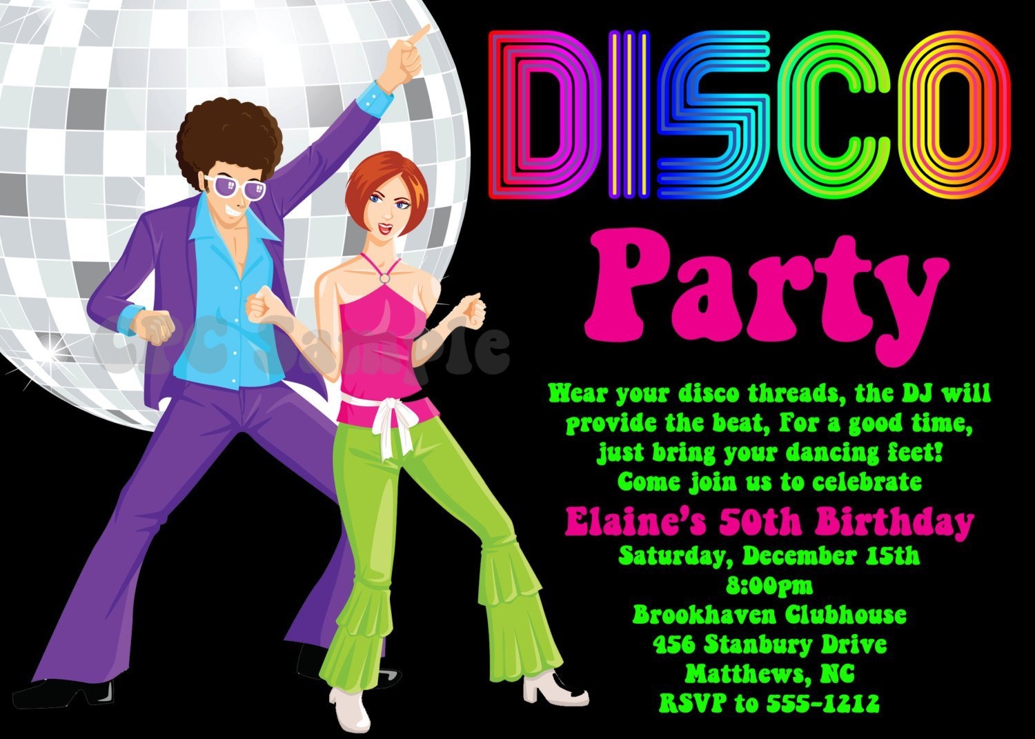 Disco Invitation Templates Free