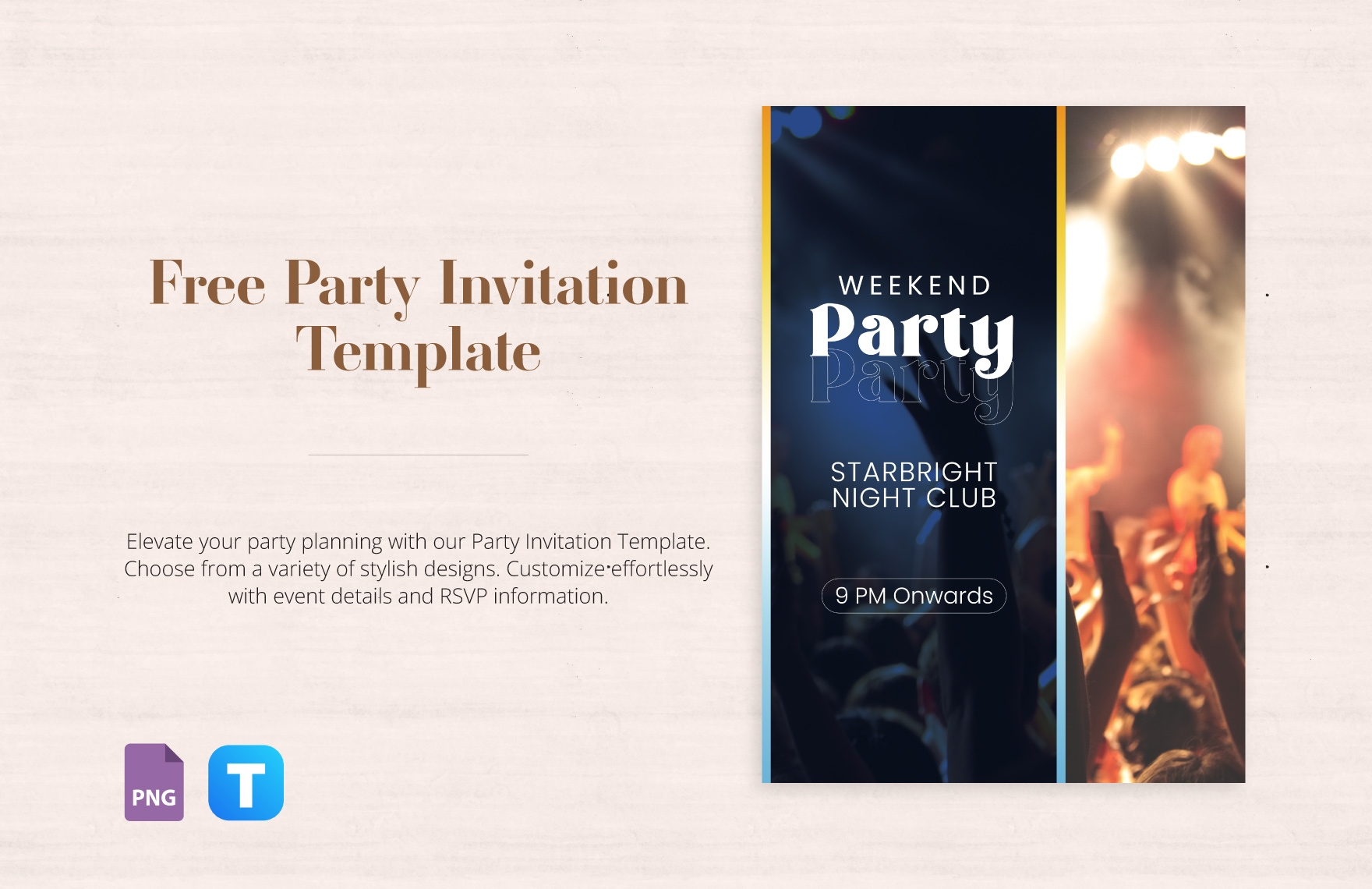 disco party invitation template