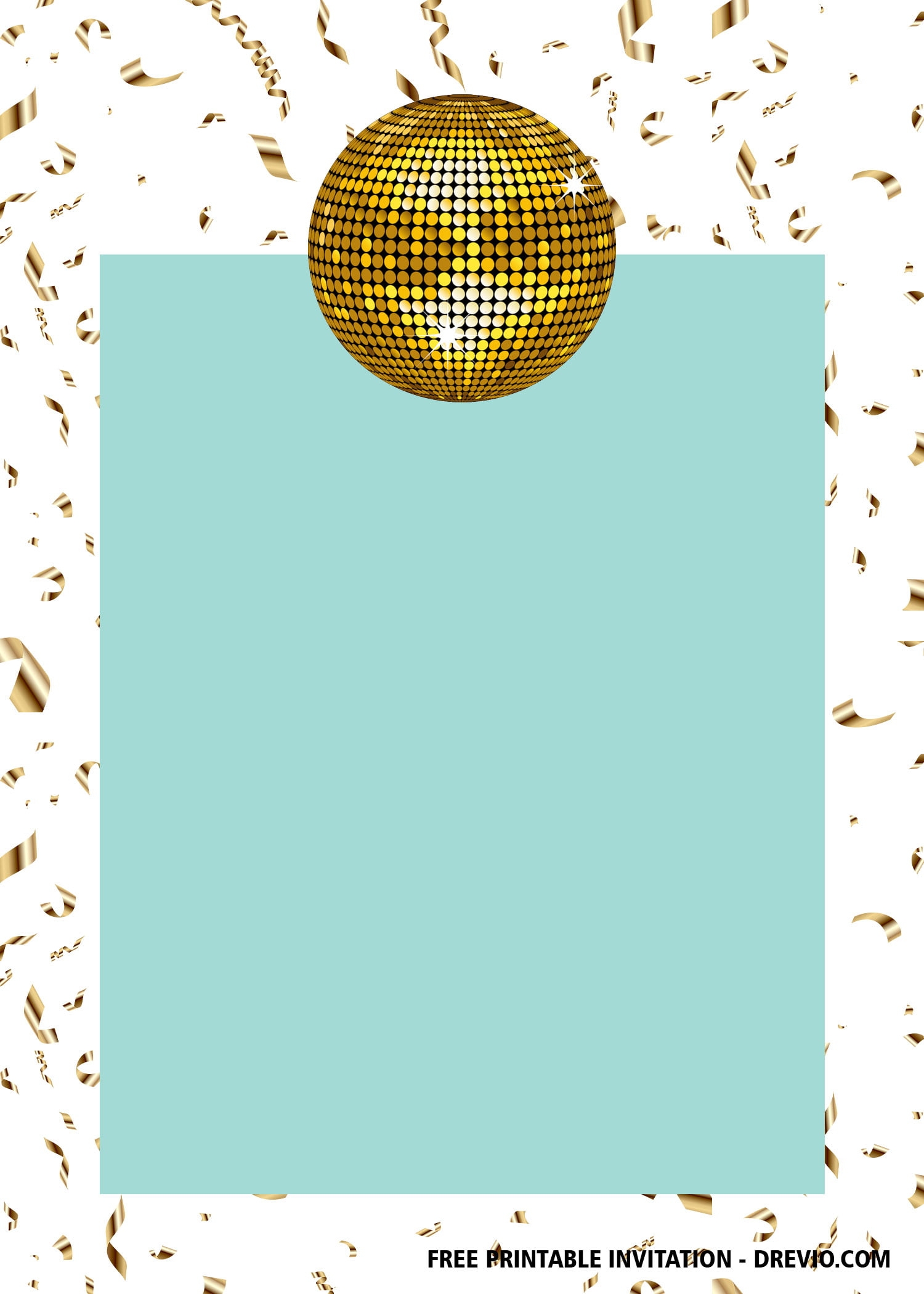 disco theme invitation template
