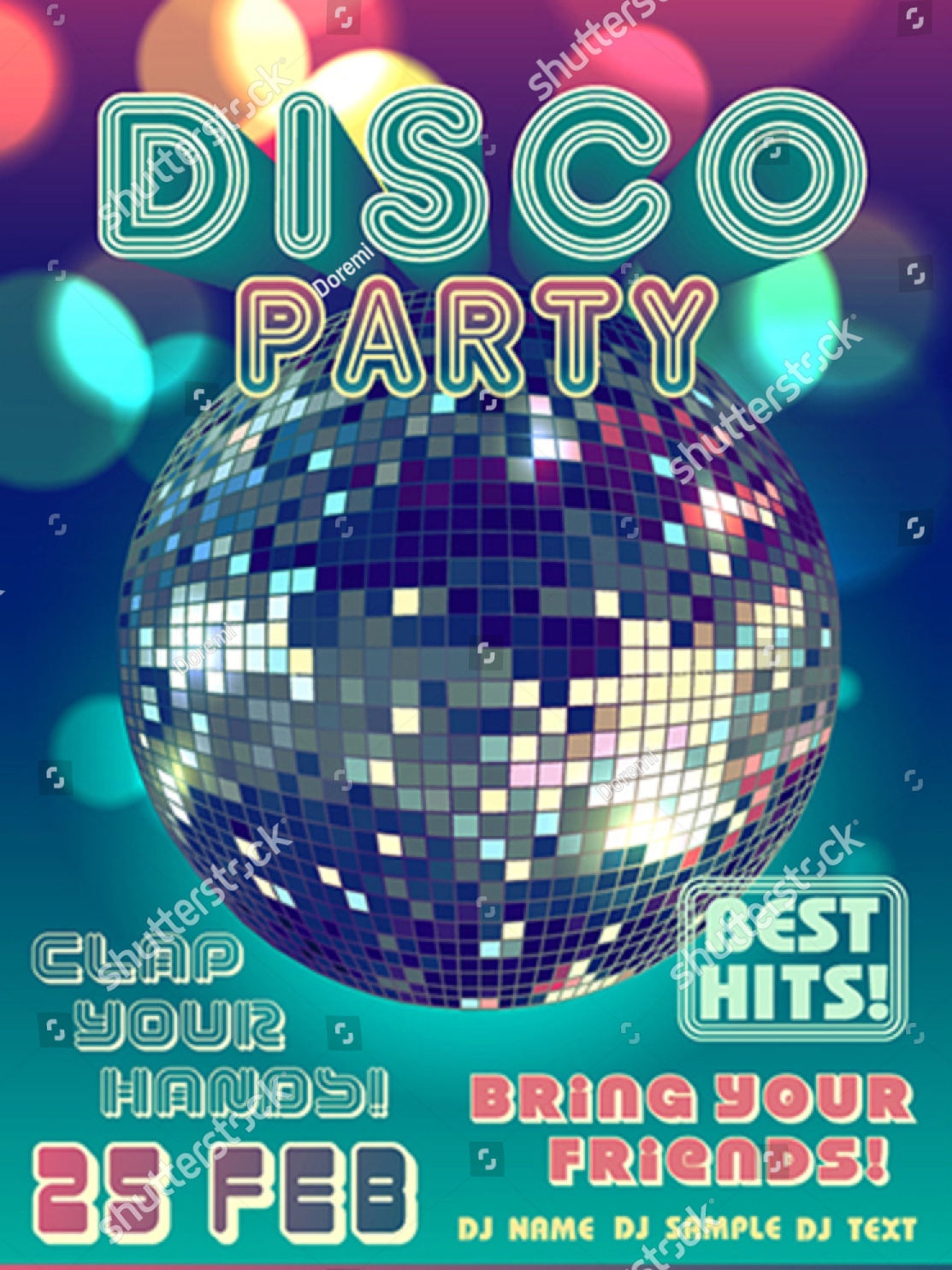 Disco Theme Invitation Template