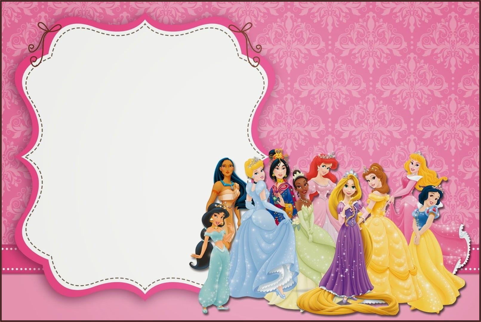 disney princess party invitations templates free