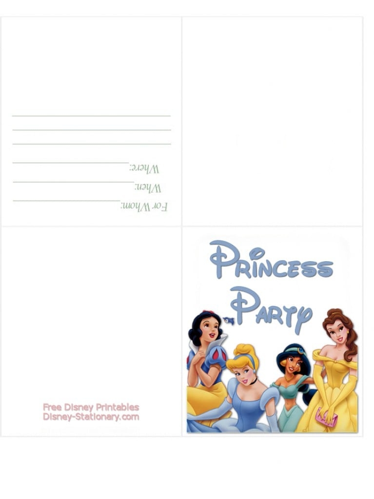 Disney Princess Party Invitations Templates