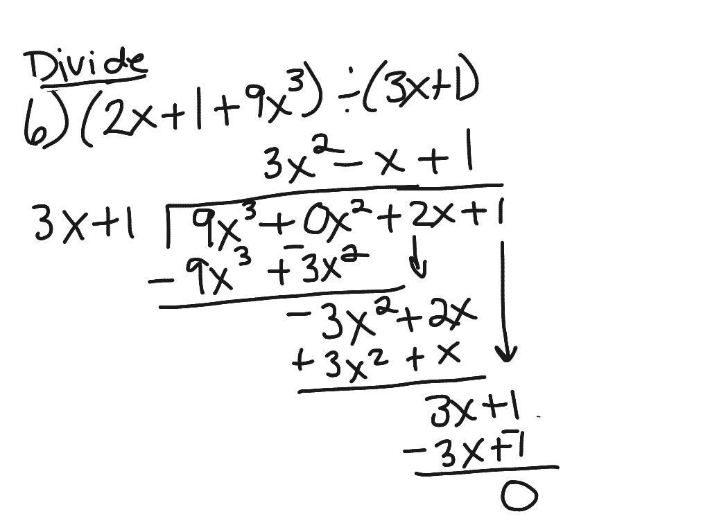 Divide Polynomials Using Long Division Math Algebra 2 ShowMe