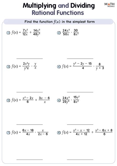 Divide Rational Expressions Worksheet Worksheets Library