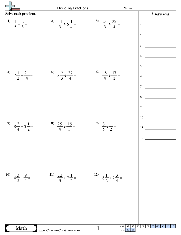 Dividing Fractions Worksheet Download Worksheets Library