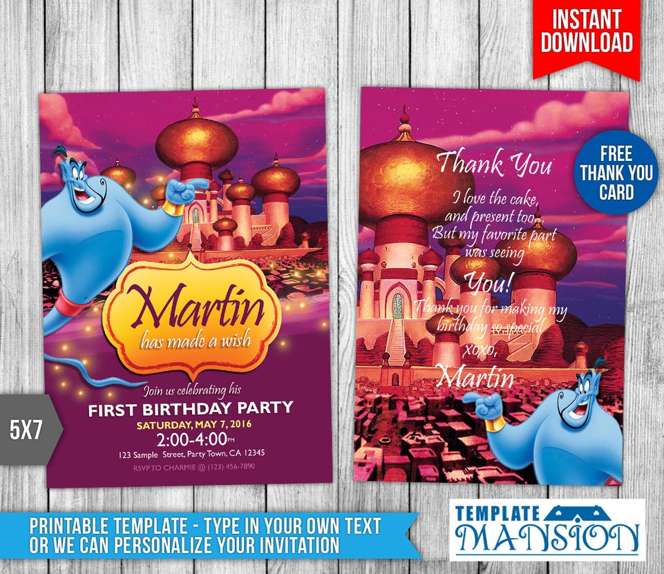 DIY Aladdin Birthday Invitation Printable By Templatemansion On DeviantArt