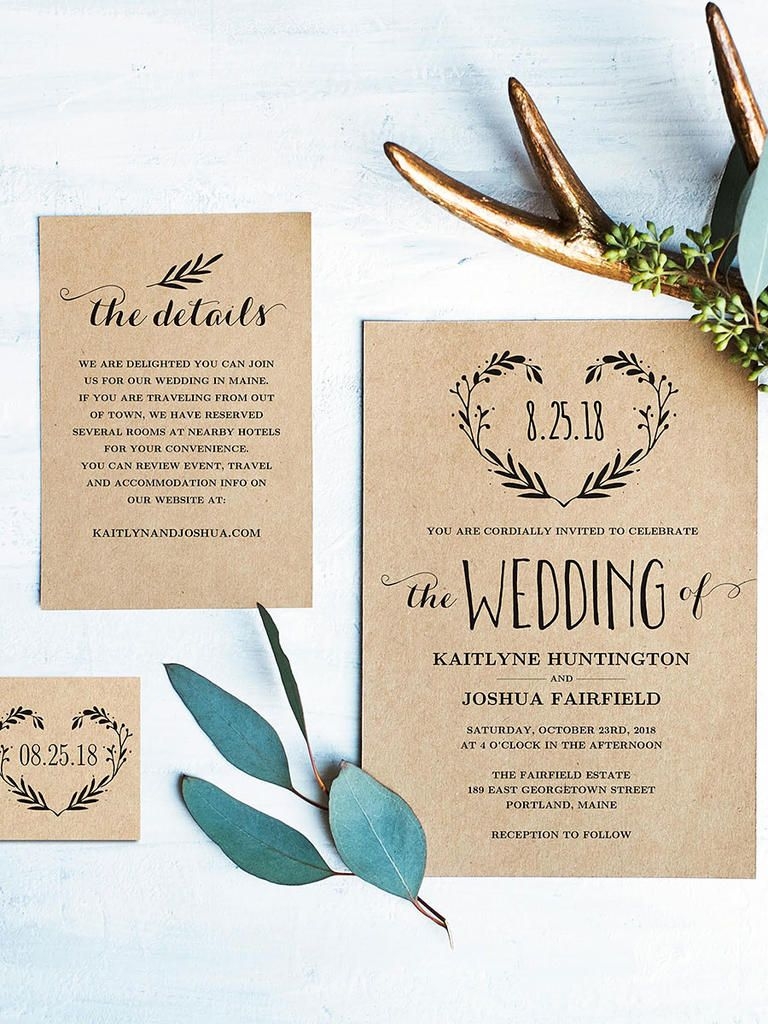 Diy Rustic Wedding Invitations Templates Carey Rushing