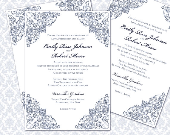 DIY Wedding Invitation Printable Template 5x7 Invitation 2328309 