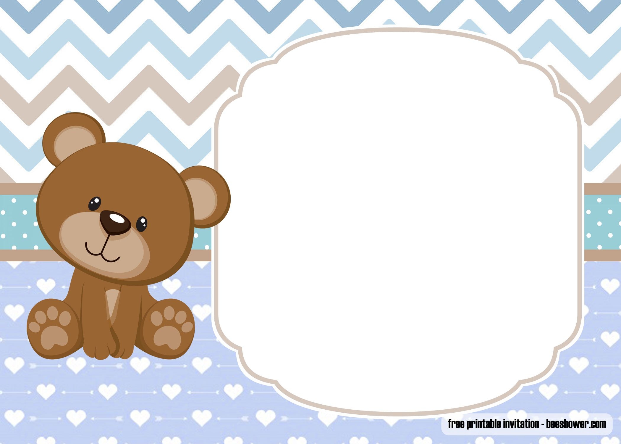 1st birthday teddy bear invitation template free
