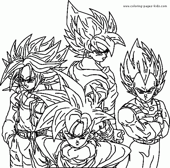 Dragon Ball Z Color Page Cartoon Color Pages Printable Cartoon 