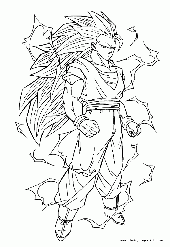 Dragon Ball Z Color Page Cartoon Color Pages Printable Cartoon