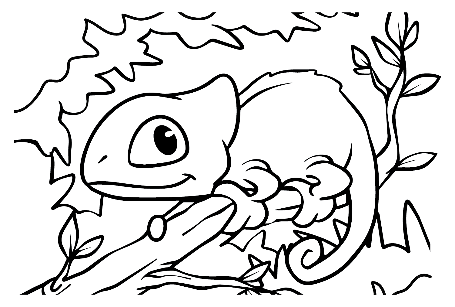 Drawing Chameleon Coloring Page Free Printable Coloring Pages