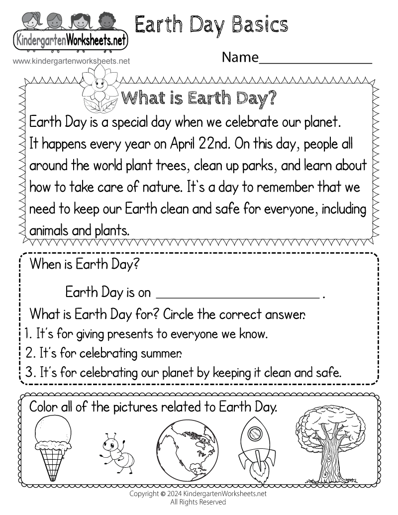 earth day activities worksheets