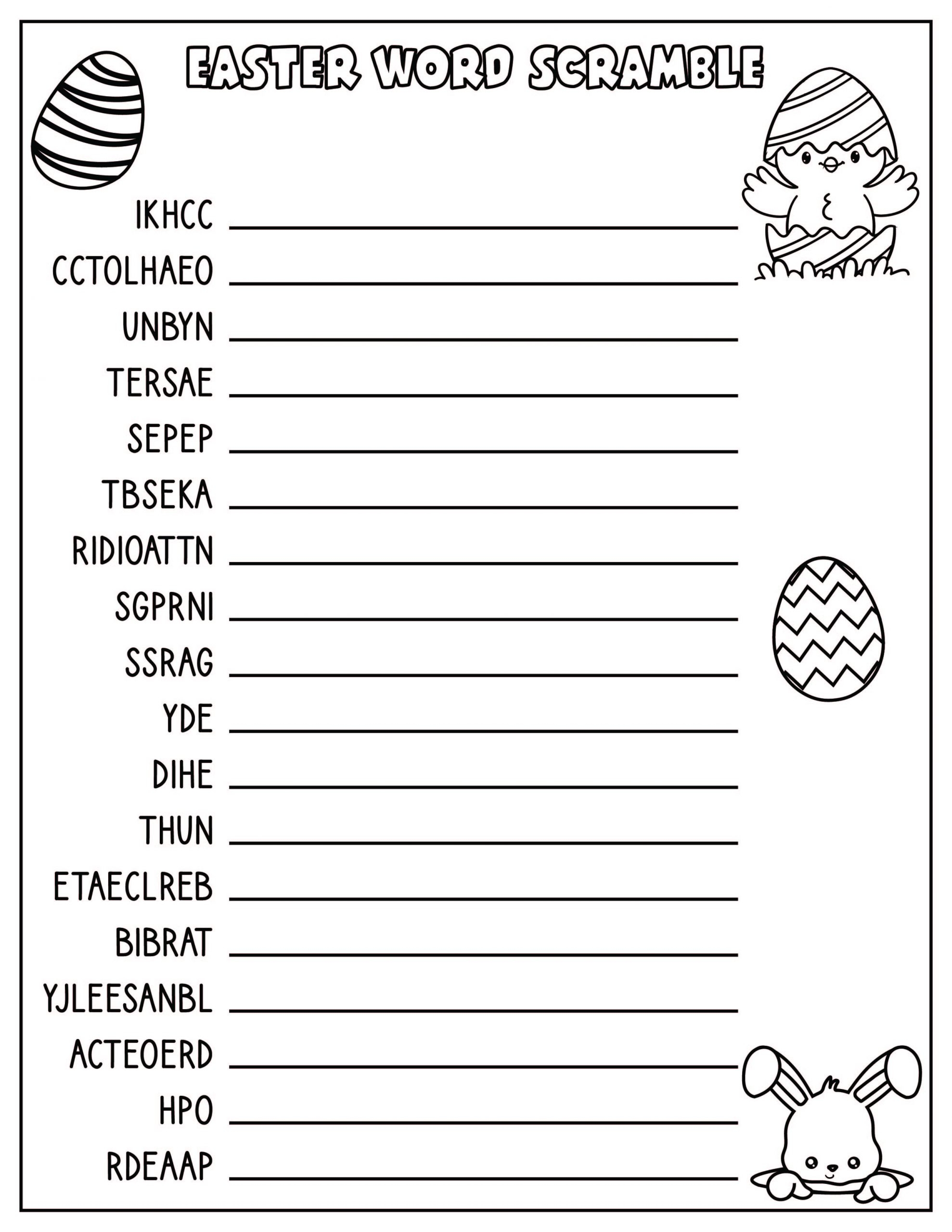 easter activities for kids free printable