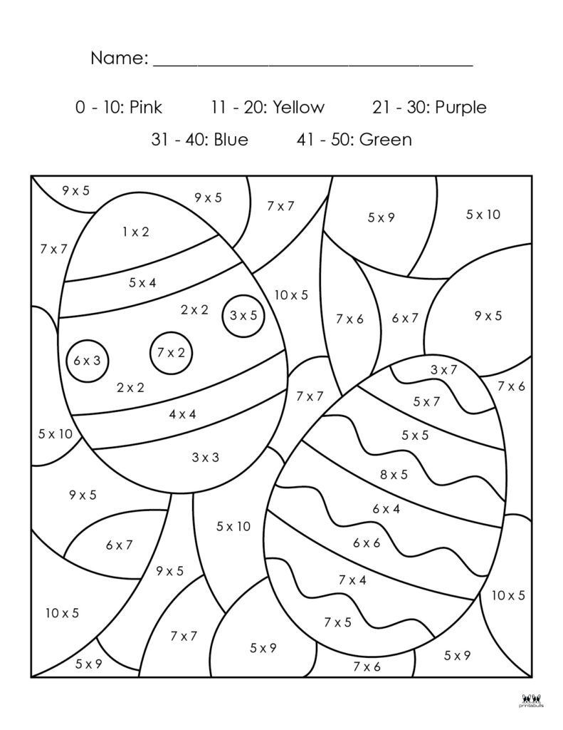 Easter Color By Number 10 FREE Printable Pages Printabulls