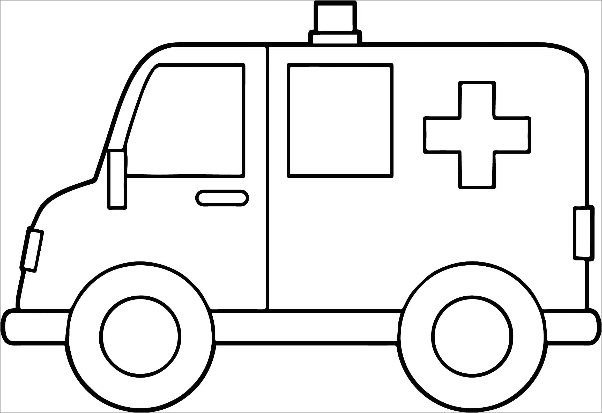 Easy Ambulance Coloring Pages To Print ColoringBay