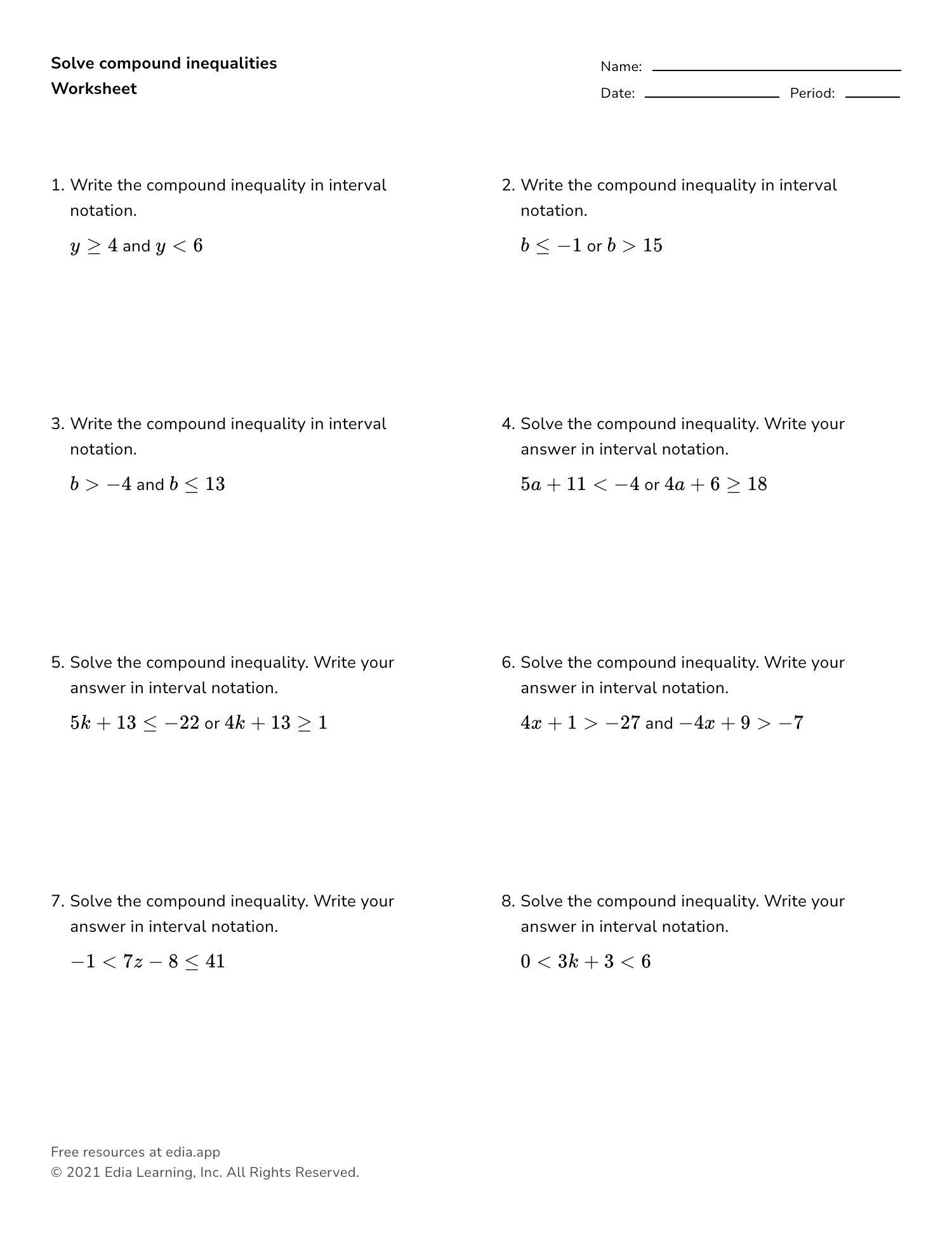 Edia Free Math Homework In Minutes Worksheets Library